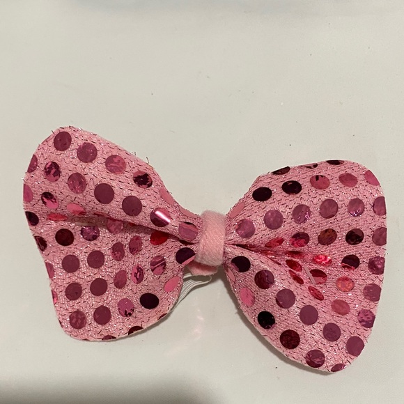 Pink Bunny Ears Headband with Bow and Tail - Picture 3 of 4